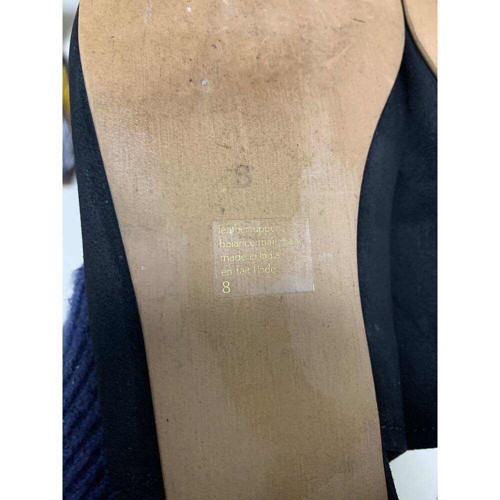 Anthropologie Seychelles Suede Sling Back Mules Black Size 8 - Picture 5 of 9